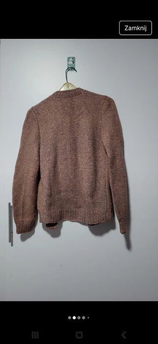 Vintage sweter robiony na drutach