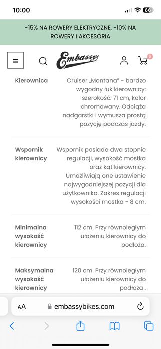 Rower cruisier miejski embassy damski aloha 28’’  stan bardzo dobry