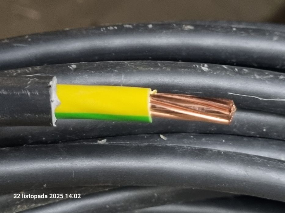 Kabel uziemiający NYY-J 1x25mm². Przewód uziemiający na metry.