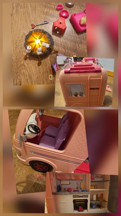 Barbie samolot, kamper, domek,samochód