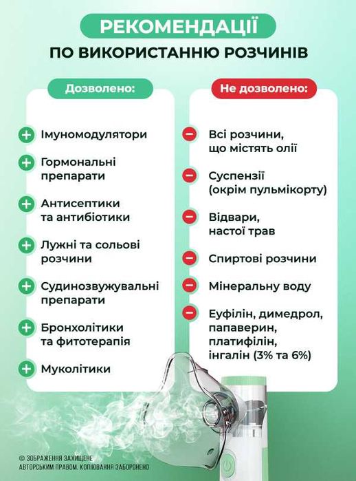 Небулайзер інгалятор на батарейках маленький портативний юсб ингалятор