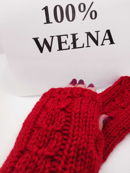 Mitenki; rękawiczki; 100% wełna; handmade
