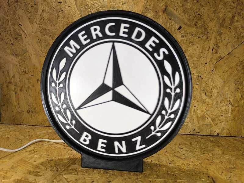 Lightbox luminaria decorativa Mercedes-Benz 2 cores