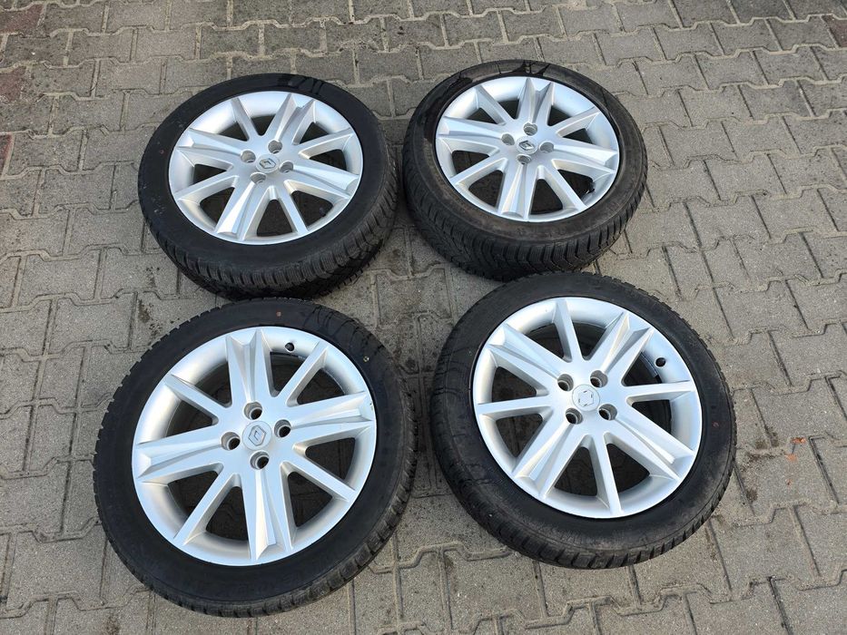 Alufelgi+Opony Zimowe 205/50 R17 JAK NOWE 4x100 et49 otwór 60,1mm Renault Megane I II Scenic Clio Modus Laguna Logan Sandero