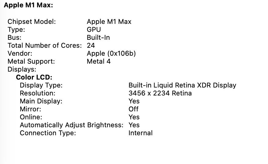 MacBook Pro 16’ 2021 M1 Max 64Gb RAM 1Tb SSD 89%