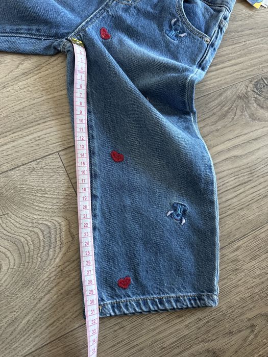 Нові джинси Zara Зара дівчинка стич стіч stitch 98 джинсы штани брюки
