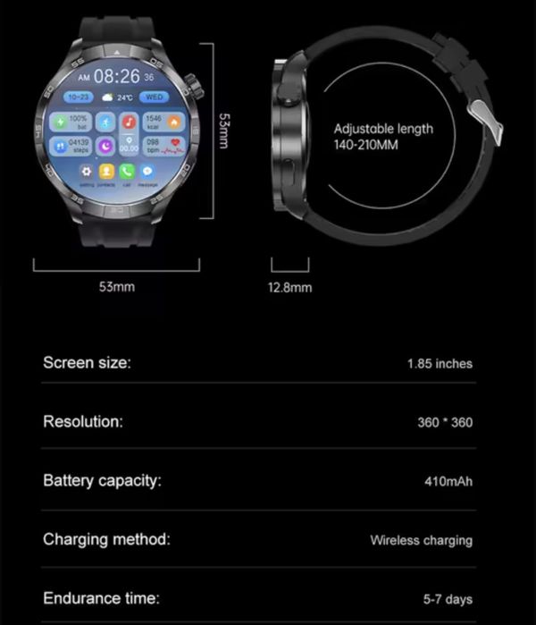 Smartwach 1.85 NOVO GPS e NFC