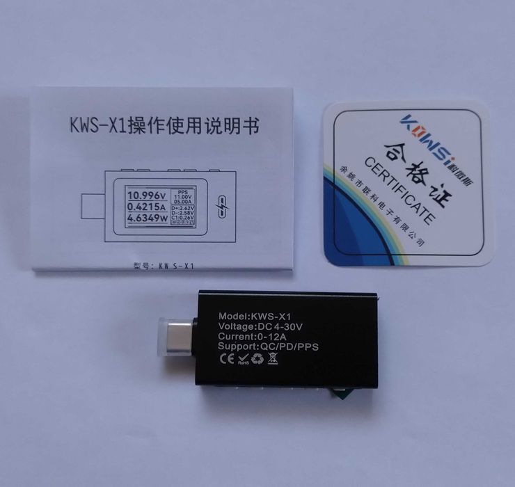 KWS X1 Miernik Tester Woltomierz Amperomierz DC 4-30V 0-12A HD IPS