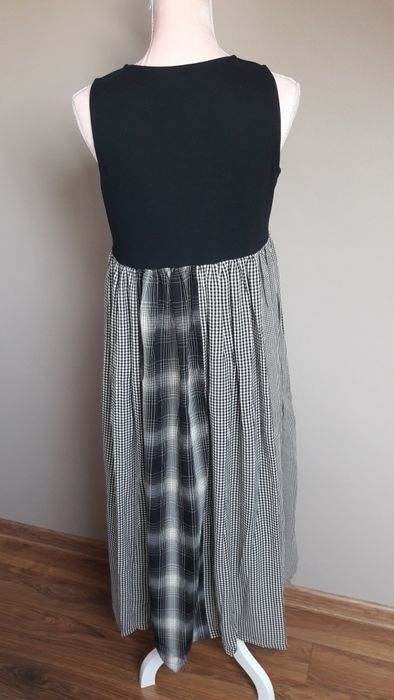 Sukienka długa, ciążowa w kratkę S/36