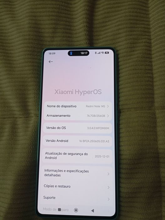 Xiaomi Redmi Note 14s 256GB / 8GB RAM  Ocean Blue Câmara 200MP