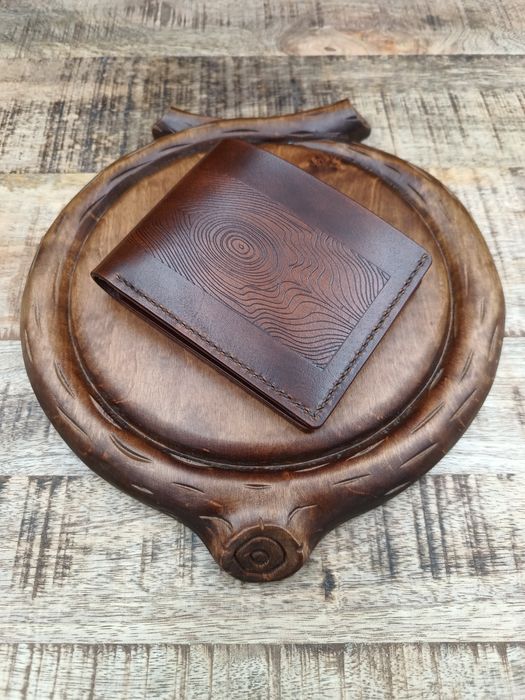 Portfel męski ręcznie szyty wykonany skóra garbowana roślinnie
