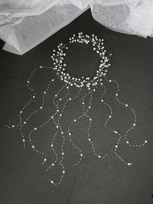 Вінок віночок зачіску прикраса волося украшение голову перлин гілочка