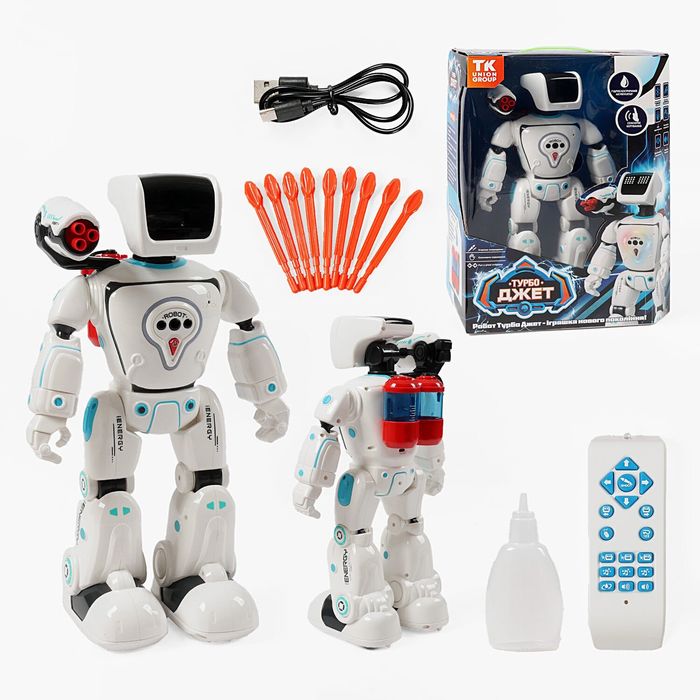 Робот на радиоуправлении, поёт песни, сказки, стреляет ракетами.