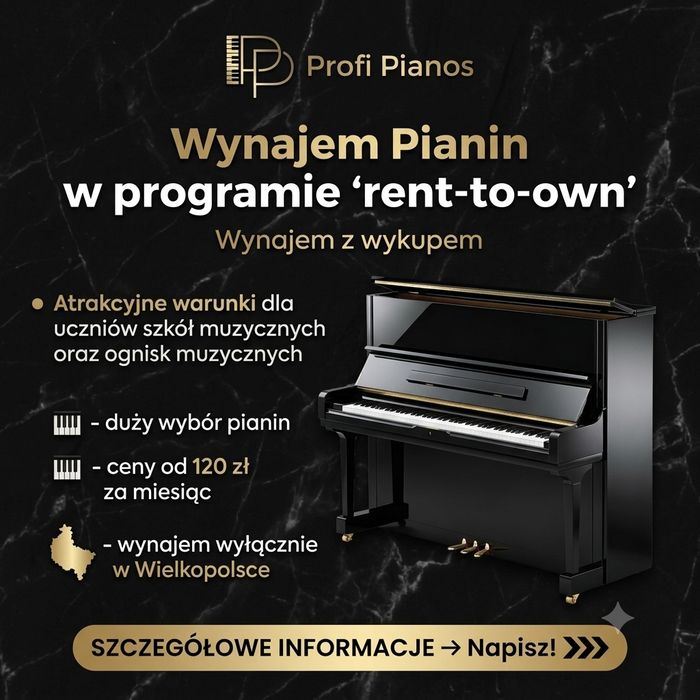 Wynajem pianin z wykupem | Profi Pianos | Wielkopolska