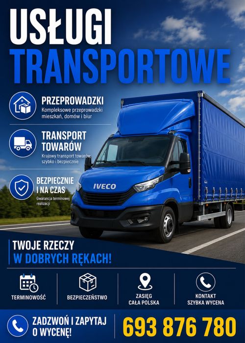 Usługi transportowe 3,5T, przeprowadzki, transport towarów