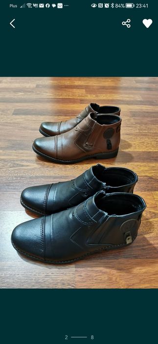 Sztyblety Eleganckie Skórzane Ocieplane Buty Męskie