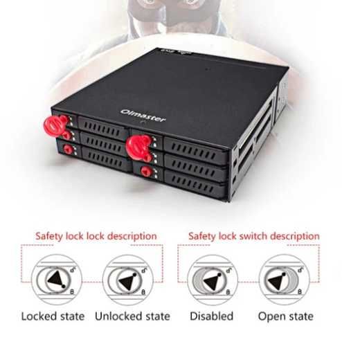 Caixa de Disco Rígido OImaster MR-6601 com Seis Compartimentos Ópticos