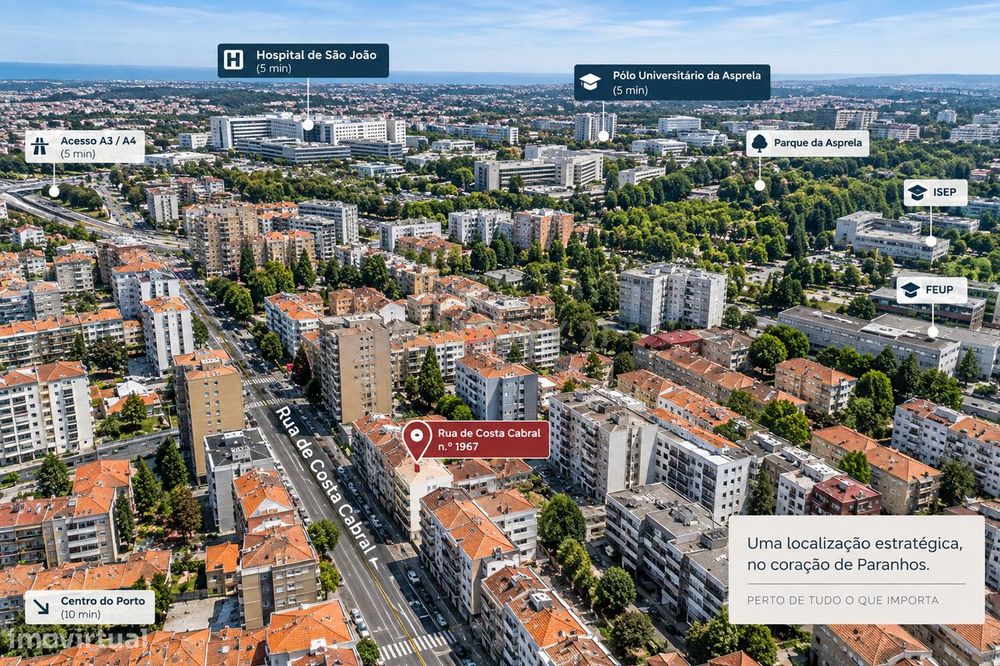 T2 com garagem e varanda | Costa Cabral, Porto