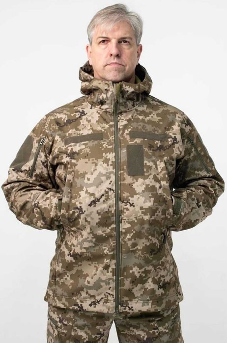Демісезонна тактична куртка Софт шелл піксель ЗСУ куртка Soft Shell