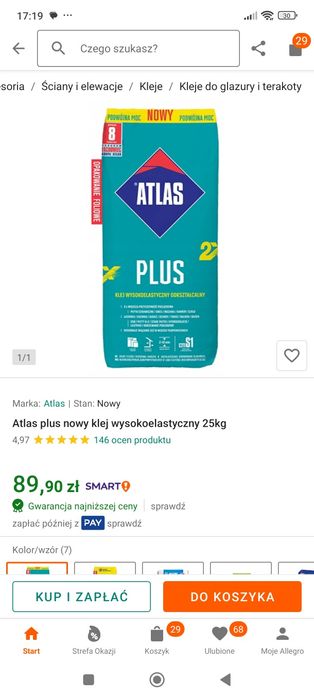 Atlas klej do płytek 3x25kg