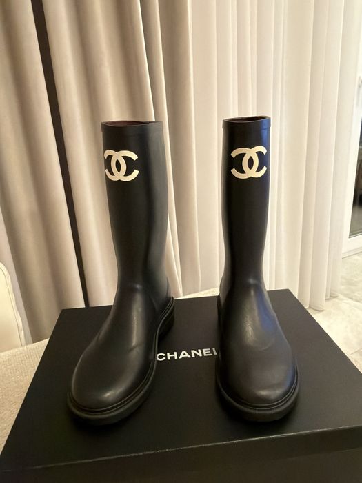 Kalosze Chanel czarne rozmiar 40
