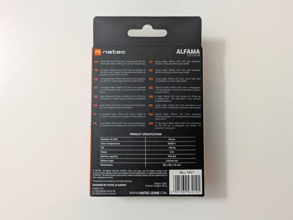 Lampa Natec ALFAMA LED Color Nowa