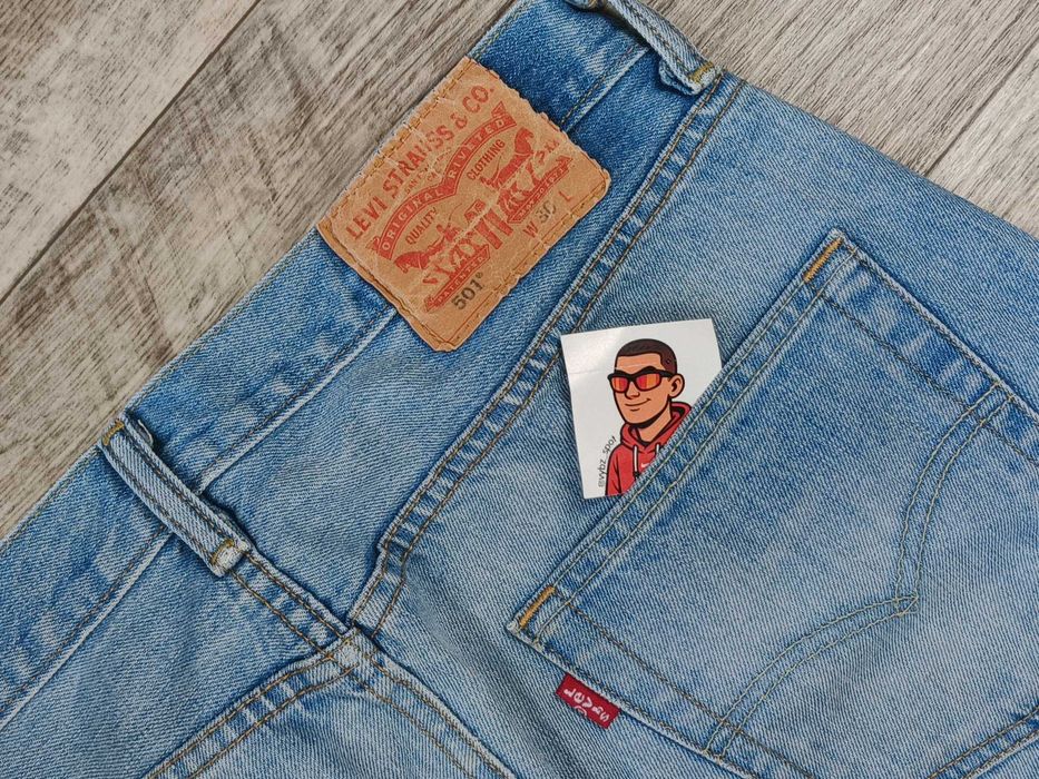 [M] LEVIS 501 W32 джинсові шорти широкі блакитні