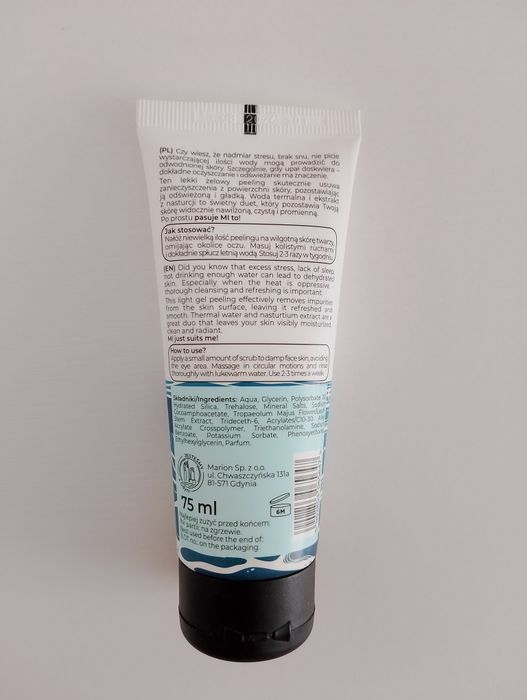 peeling do twarzy Marion Aquapure 

Zawiera alpejską wodę termalną.