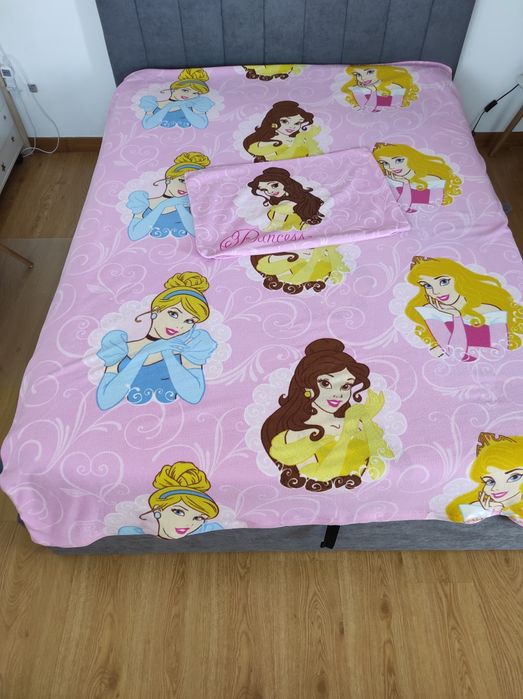 Capa edredon polar + fronha princesas