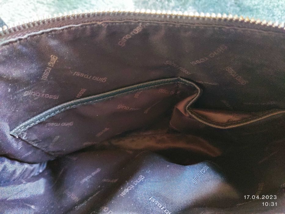 Klasyczna, skórzana torba na laptopa marki Gino Rossi