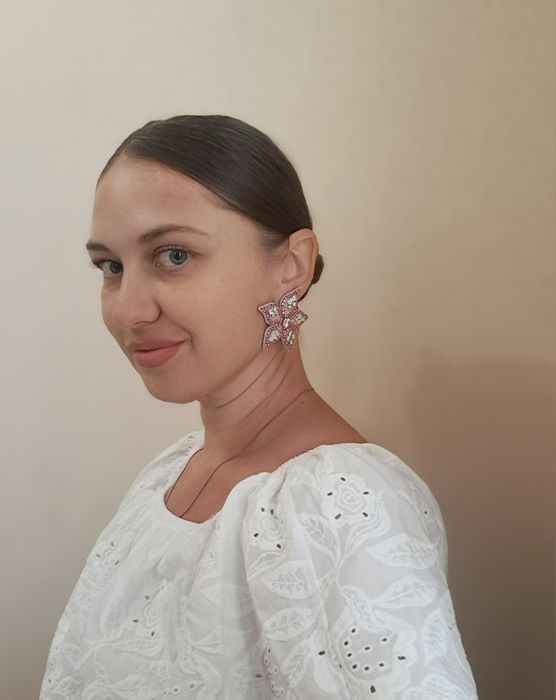 Серьги из бисера ручная работа