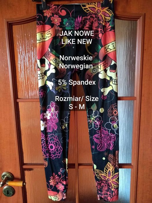 Norweskie damskie getry sportowe z dodatkiem spandexu, Rozmiar S-M