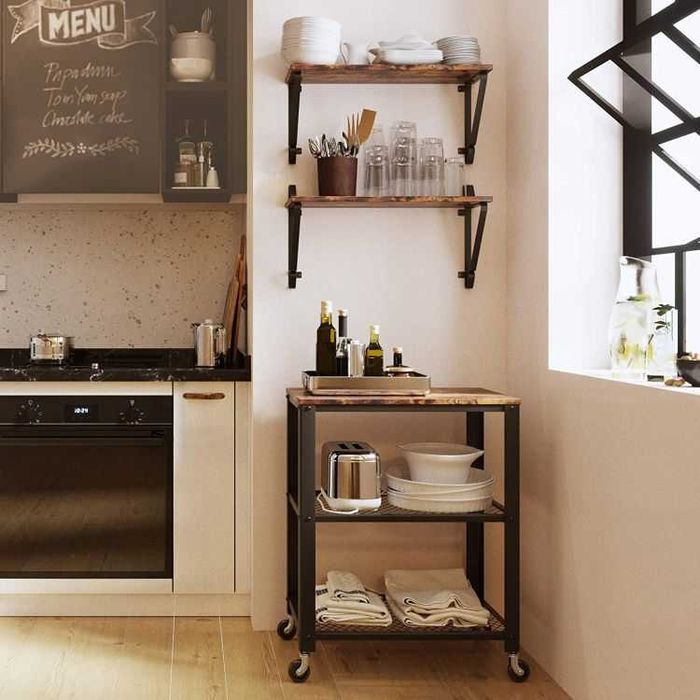 Półki wiszące zestaw 2 półek drewniane LOFT