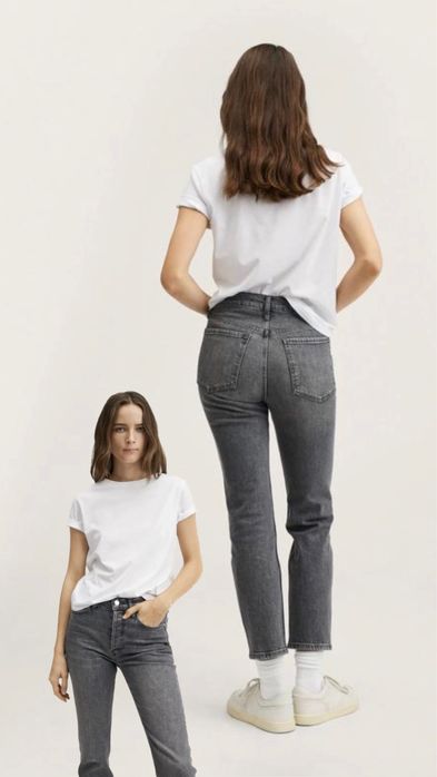 Mango 36 S 38 M джинси сірі нові середня посадка укорочені