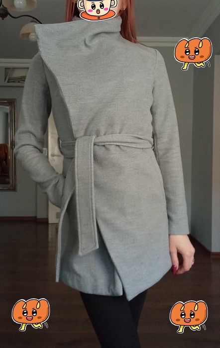 Płaszcz wiosenny z paskiem 34 elegancki