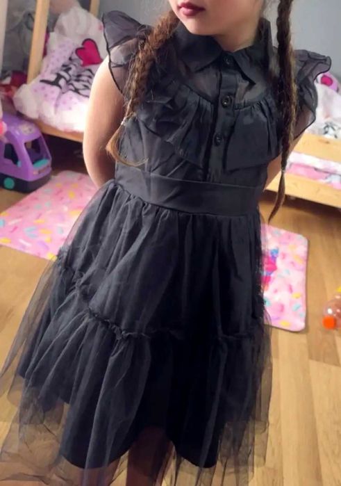 Wednesday Addams nowy strój, r  122/128 przebranie