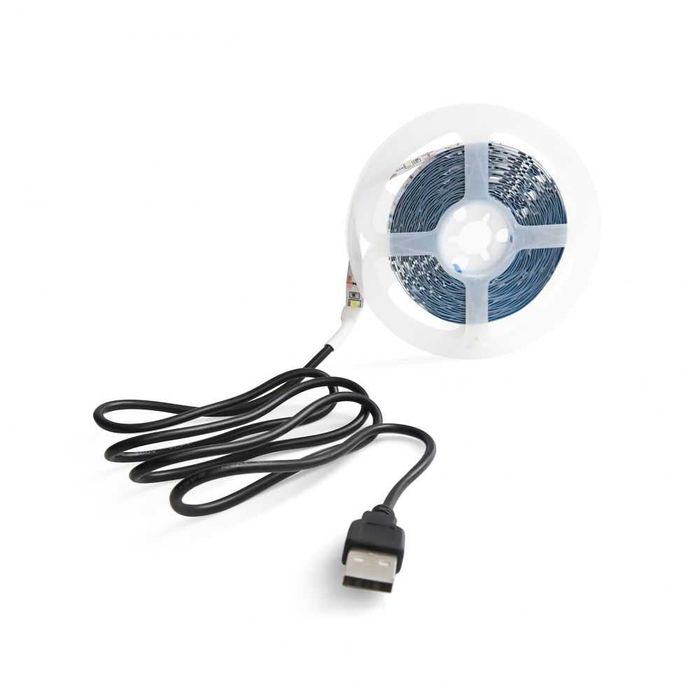 LED стрічка 6500K 5V 5м — біле холодне світло, USB живлення