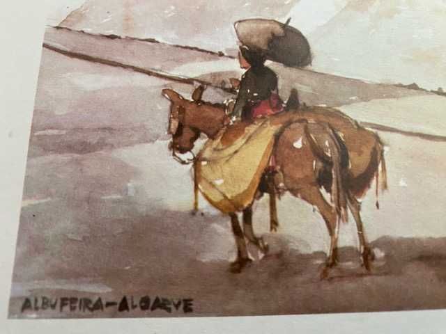 Igreja de Sant'Ana - Albufeira - Litografia de Júlio Amado