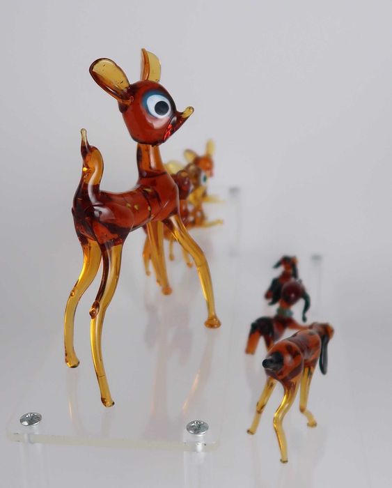 Conjunto de figuras vintage em vidro murano