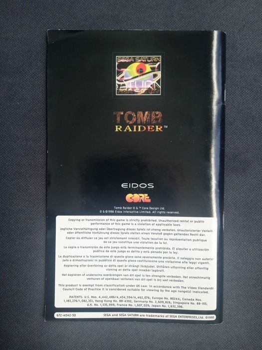 Manual Tomb Raider Sega Saturn