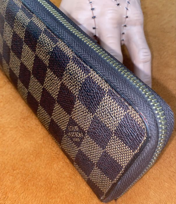 Louis Vuitton Damier Ebene Clemence Wallet Cherry