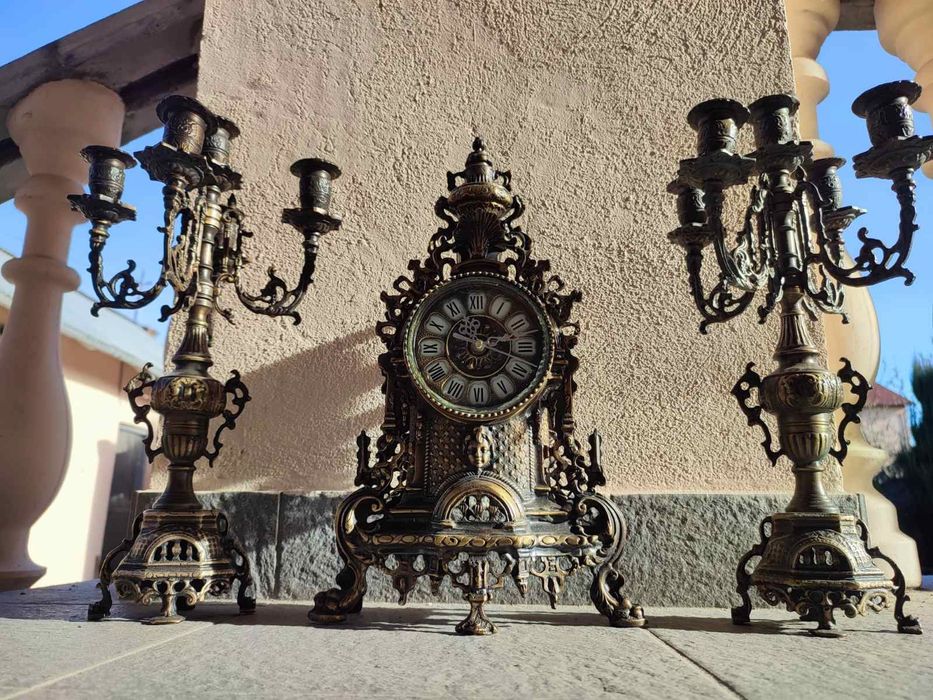 Годинник канделябри підсвічники бронза антик