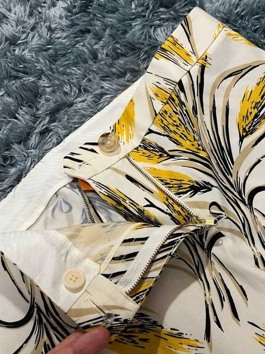 Bawełniano-jedwabne spodnie Tory Burch w kwiatowy wzór