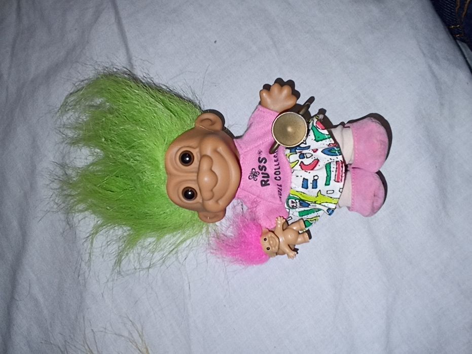 Dwa stare vintage figurki lalki Troll Dolls