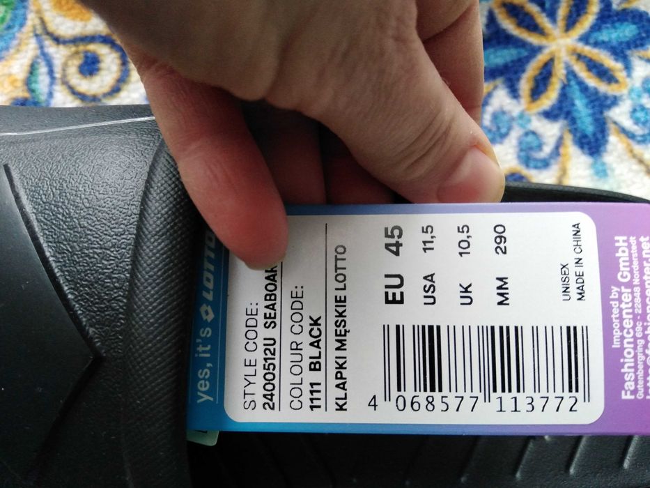 Klapki męskie rozmiar 45