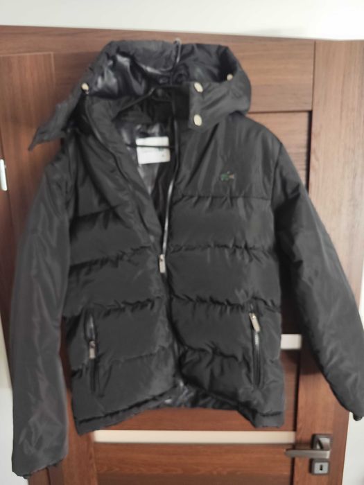 Nowa męska kurtka zimowa lacoste M /L czarna ciepła puchowa kaptur