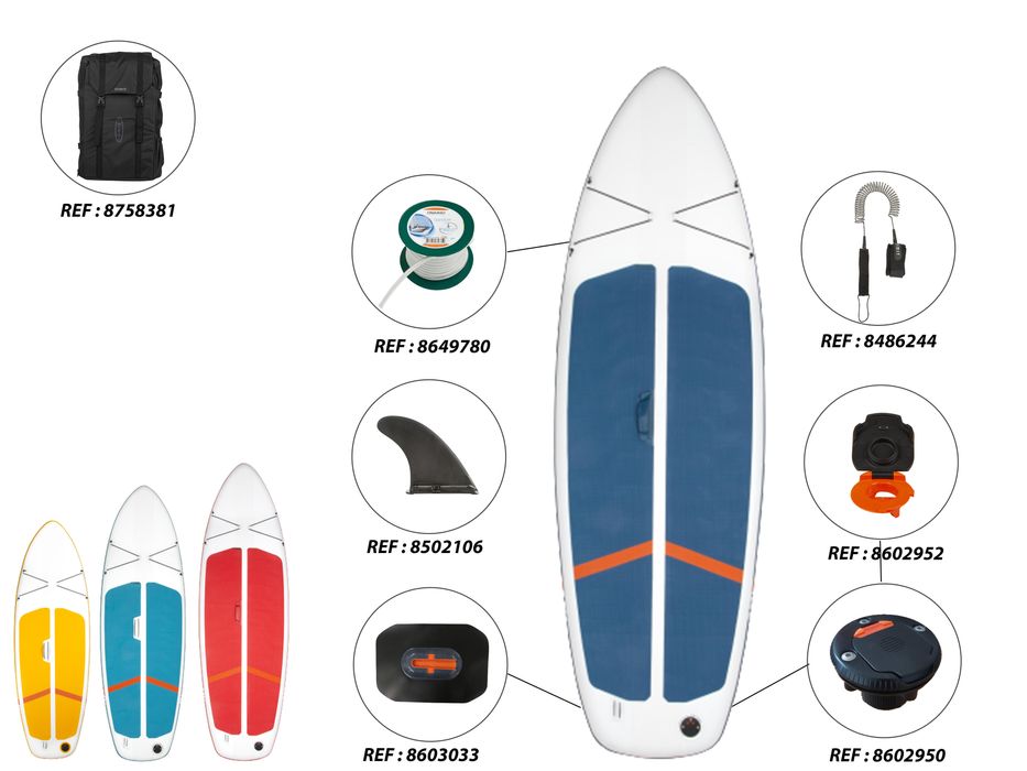 Stand up Paddle ultra compact e estável 10 pés (130 kg máx) branco e