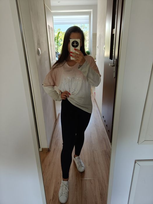 Sweter ombre uniwersalny L XL pudrowy