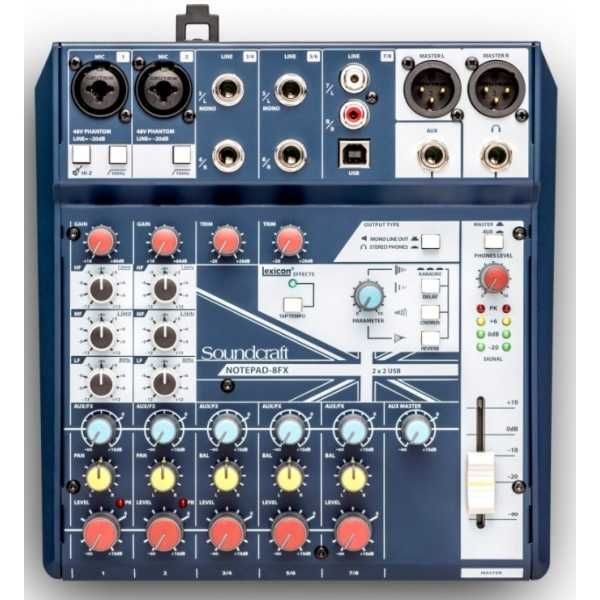 Mesa de mistura 8 canais Soundcraft Notepad-8FX