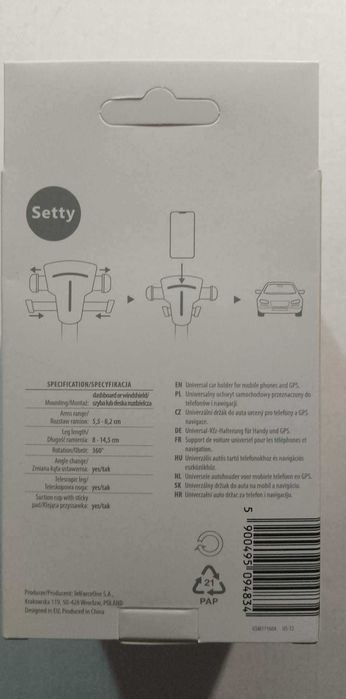 Setty uchwyt samochodowy uniwersalny teleskopowy US-T2